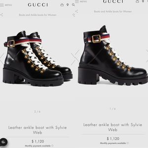 Gucci leather ankle boot with Sylvie Web